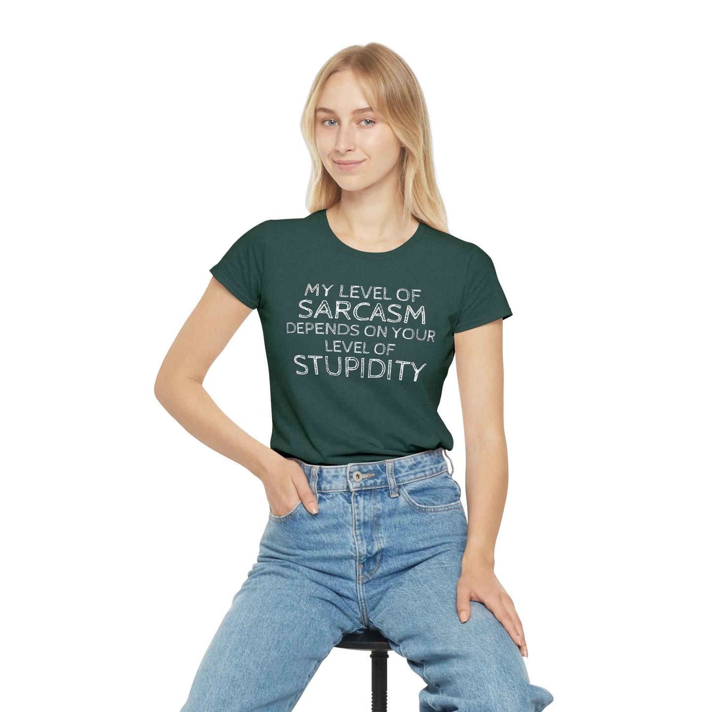 Sarcasm Level Women's T-Shirt - Funny Humor Tee for Casual Wear