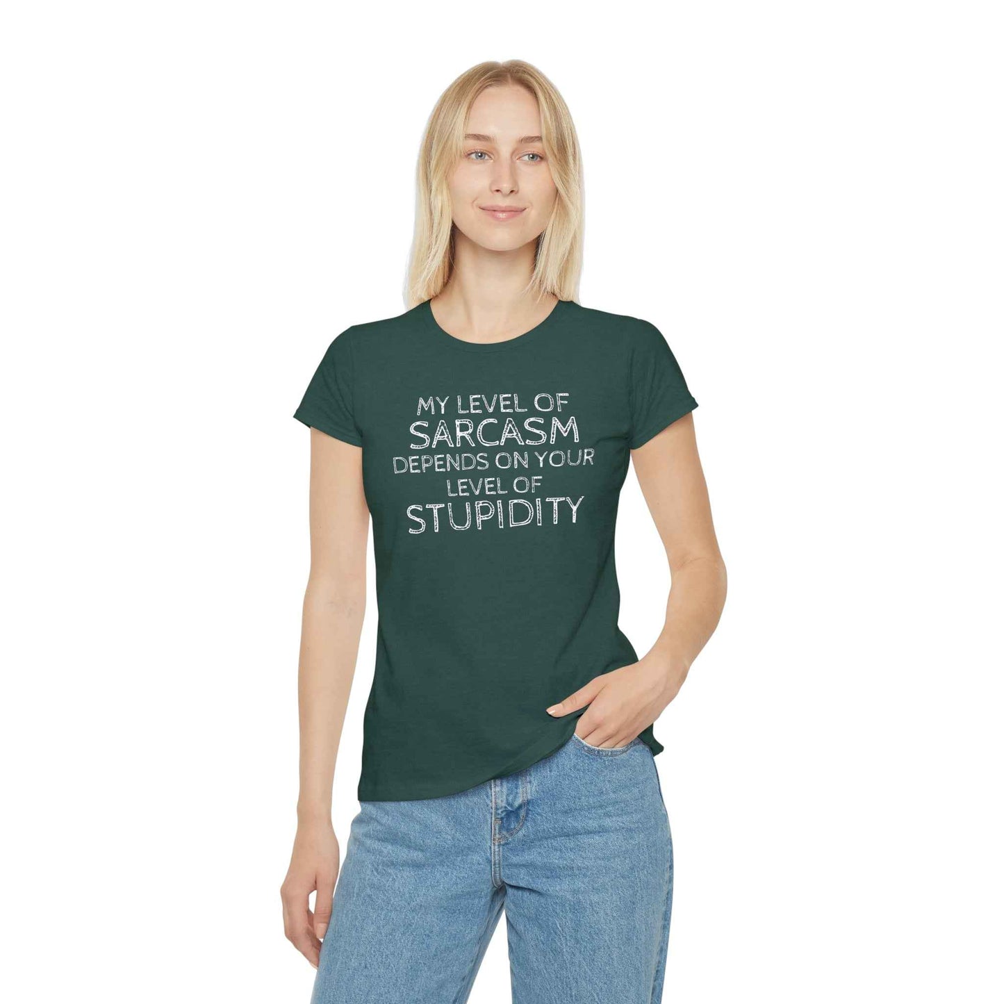 Sarcasm Level Women's T-Shirt - Funny Humor Tee for Casual Wear