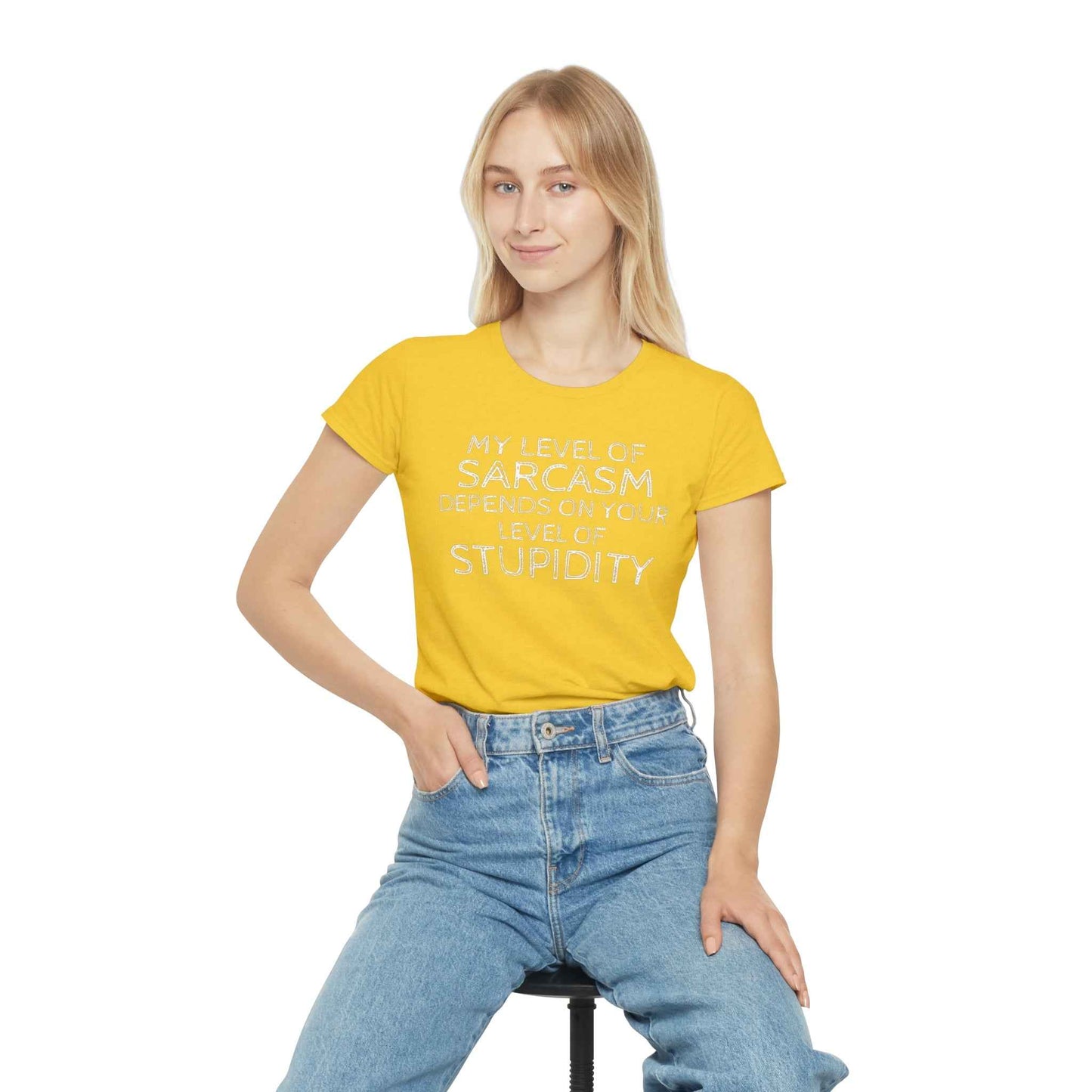 Sarcasm Level Women's T-Shirt - Funny Humor Tee for Casual Wear