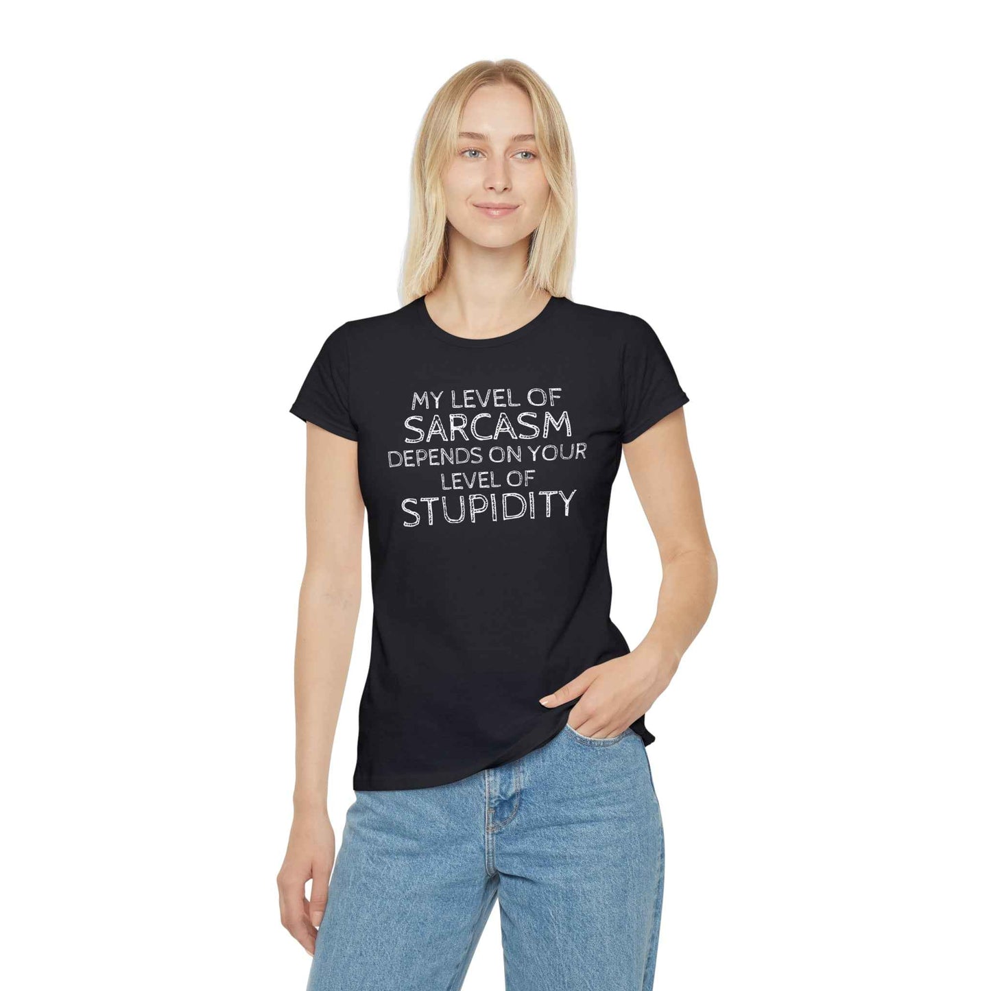 Sarcasm Level Women's T-Shirt - Funny Humor Tee for Casual Wear