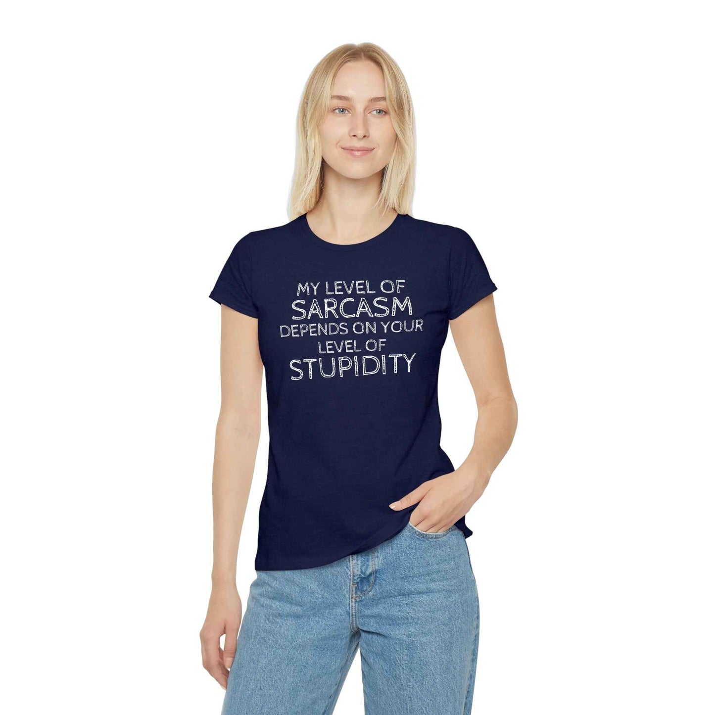 Sarcasm Level Women's T-Shirt - Funny Humor Tee for Casual Wear