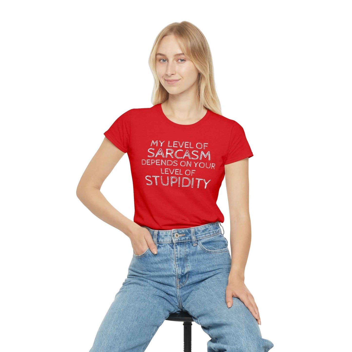 Sarcasm Level Women's T-Shirt - Funny Humor Tee for Casual Wear