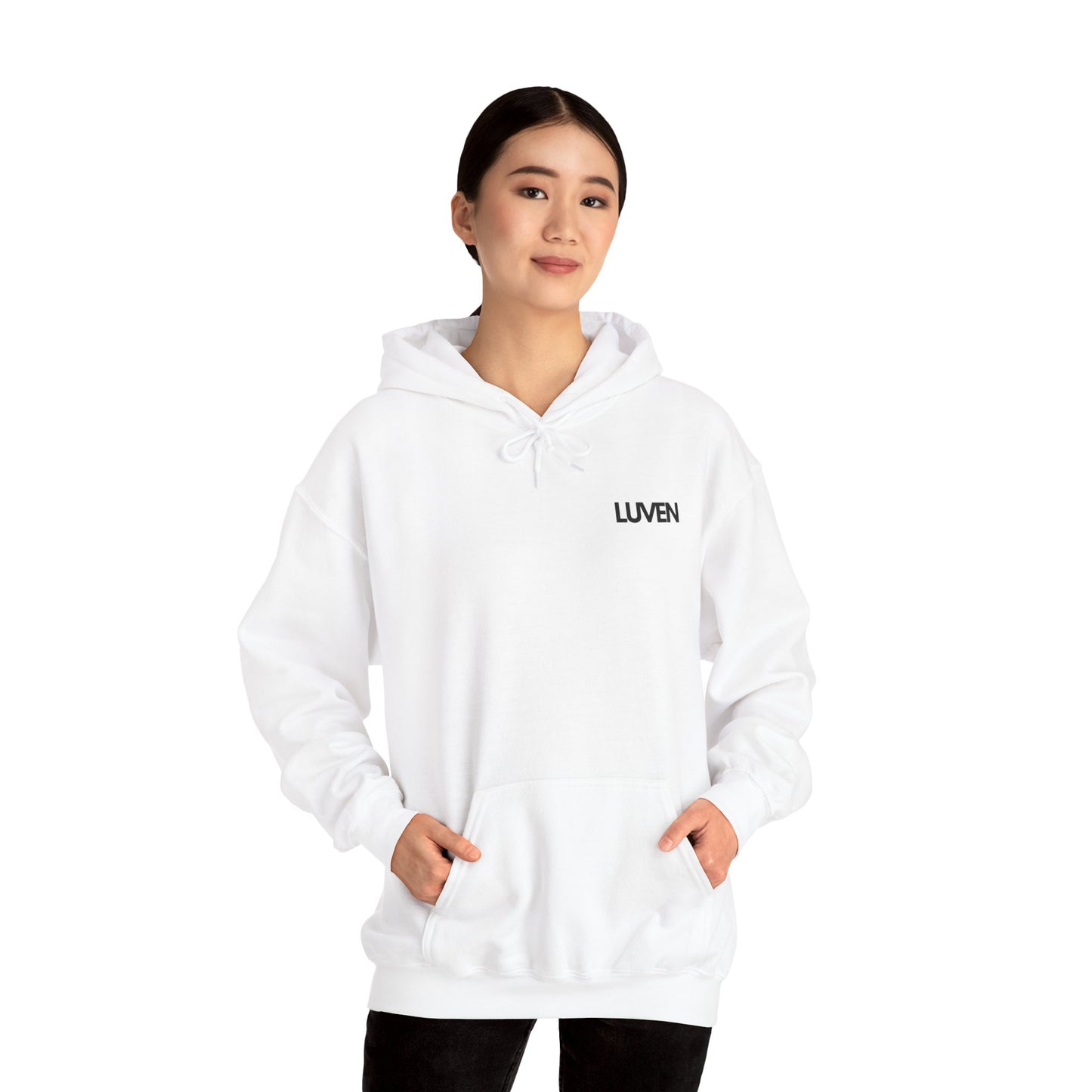 Comfortable Unisex Hooded Sweatshirt with Inspirational Design - Perfect for Relaxation and Everyday Wear - LUVEN