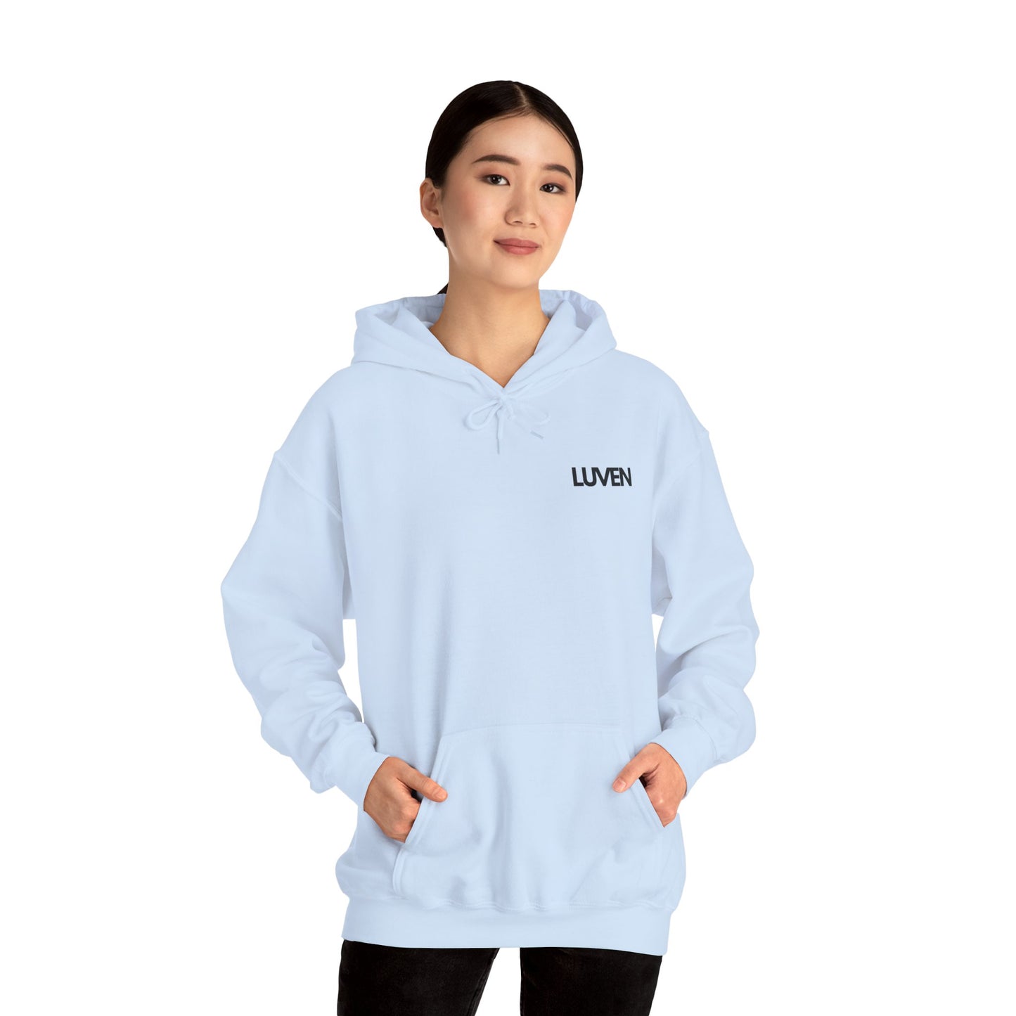 Comfortable Unisex Hooded Sweatshirt with Inspirational Design - Perfect for Relaxation and Everyday Wear - LUVEN