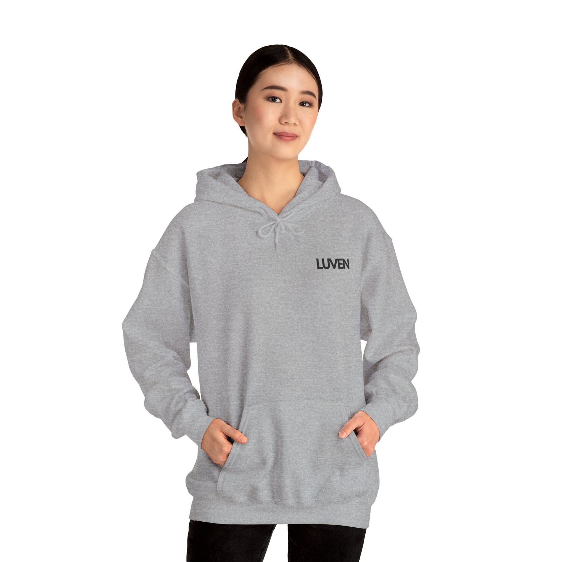 Comfortable Unisex Hooded Sweatshirt with Inspirational Design - Perfect for Relaxation and Everyday Wear - LUVEN