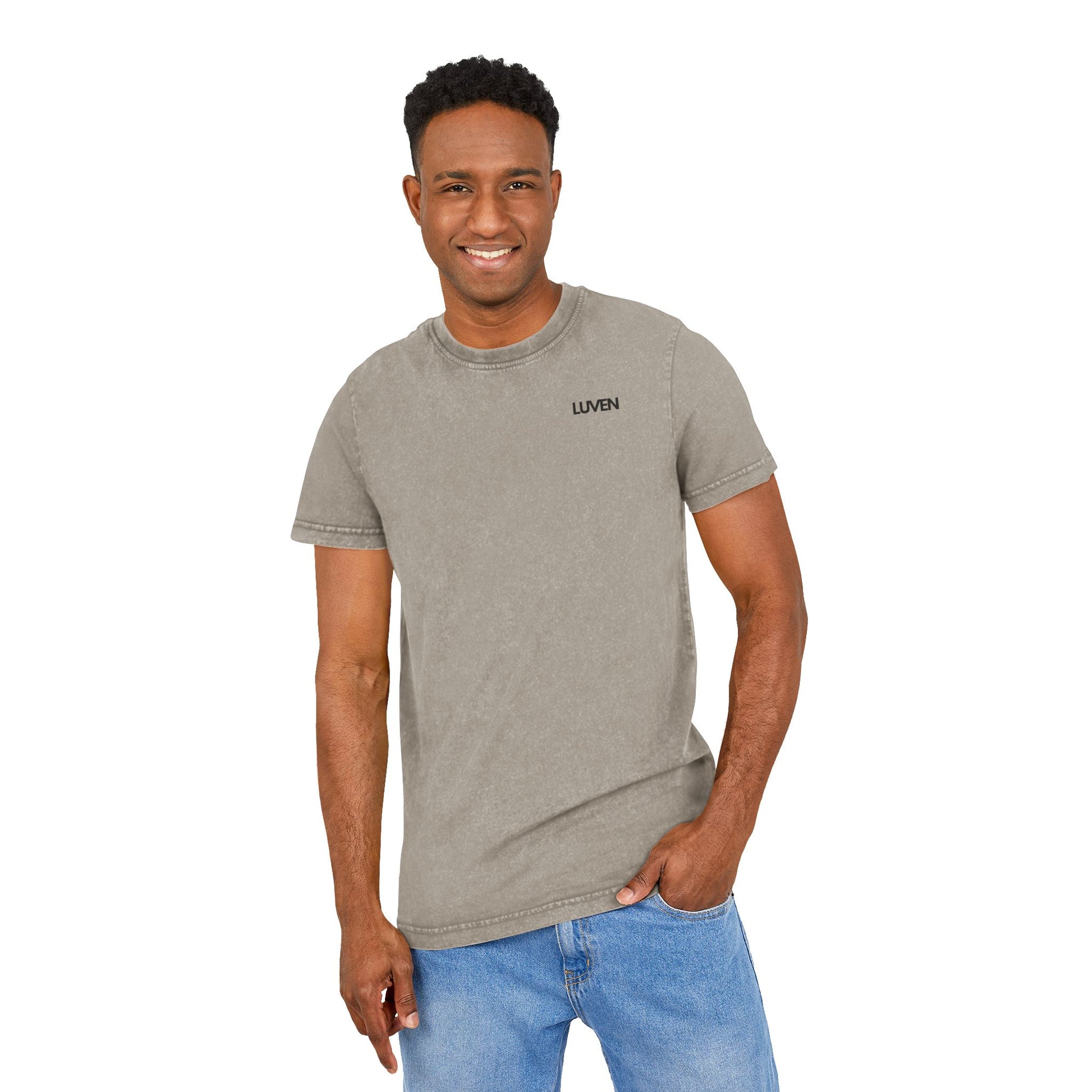 Trendy Acid Washed Tee - Casual Everyday Wear with LUVEN Design - LUVEN