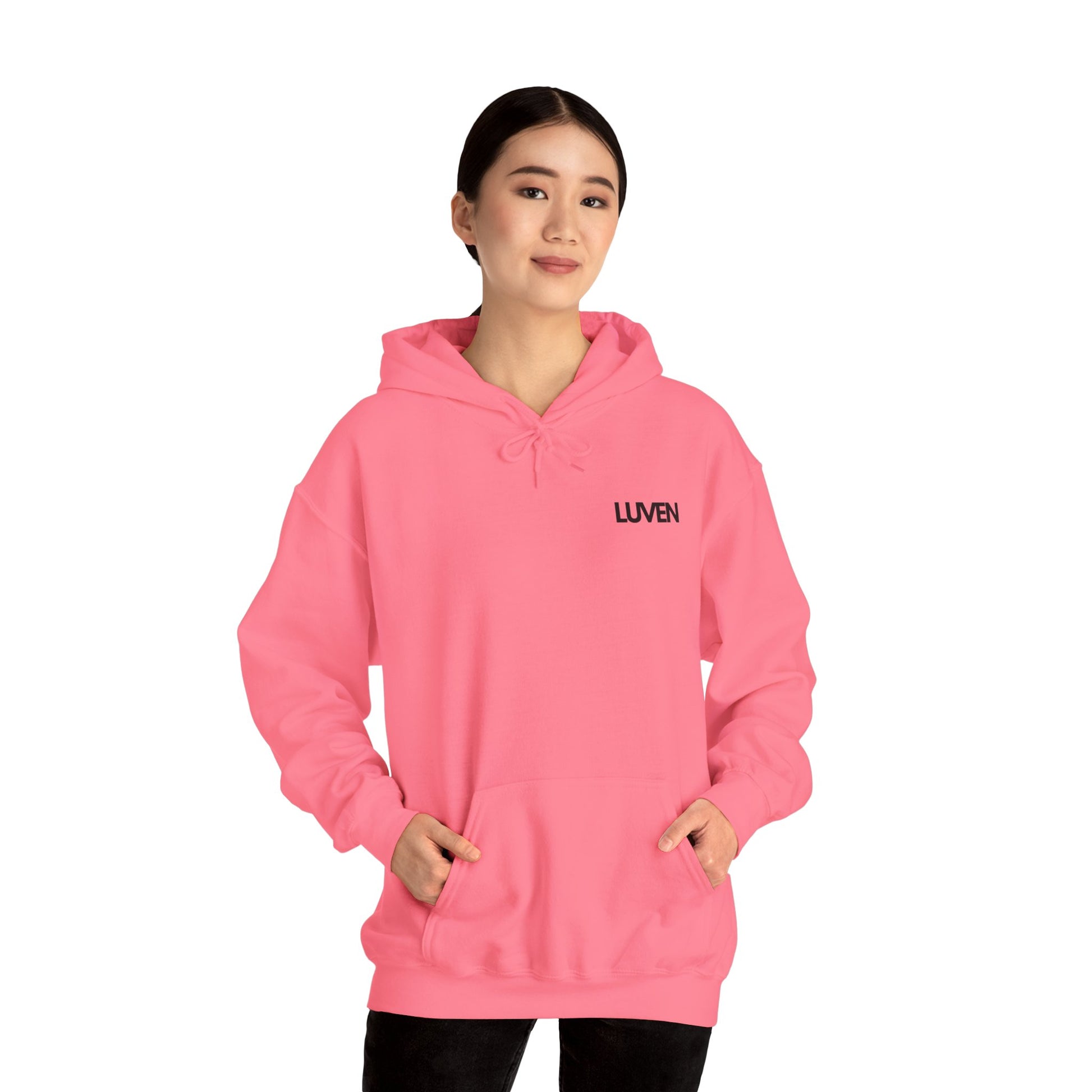Comfortable Unisex Hooded Sweatshirt with Inspirational Design - Perfect for Relaxation and Everyday Wear - LUVEN
