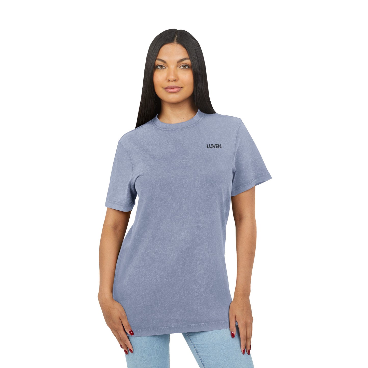 Trendy Acid Washed Tee - Casual Everyday Wear with LUVEN Design - LUVEN
