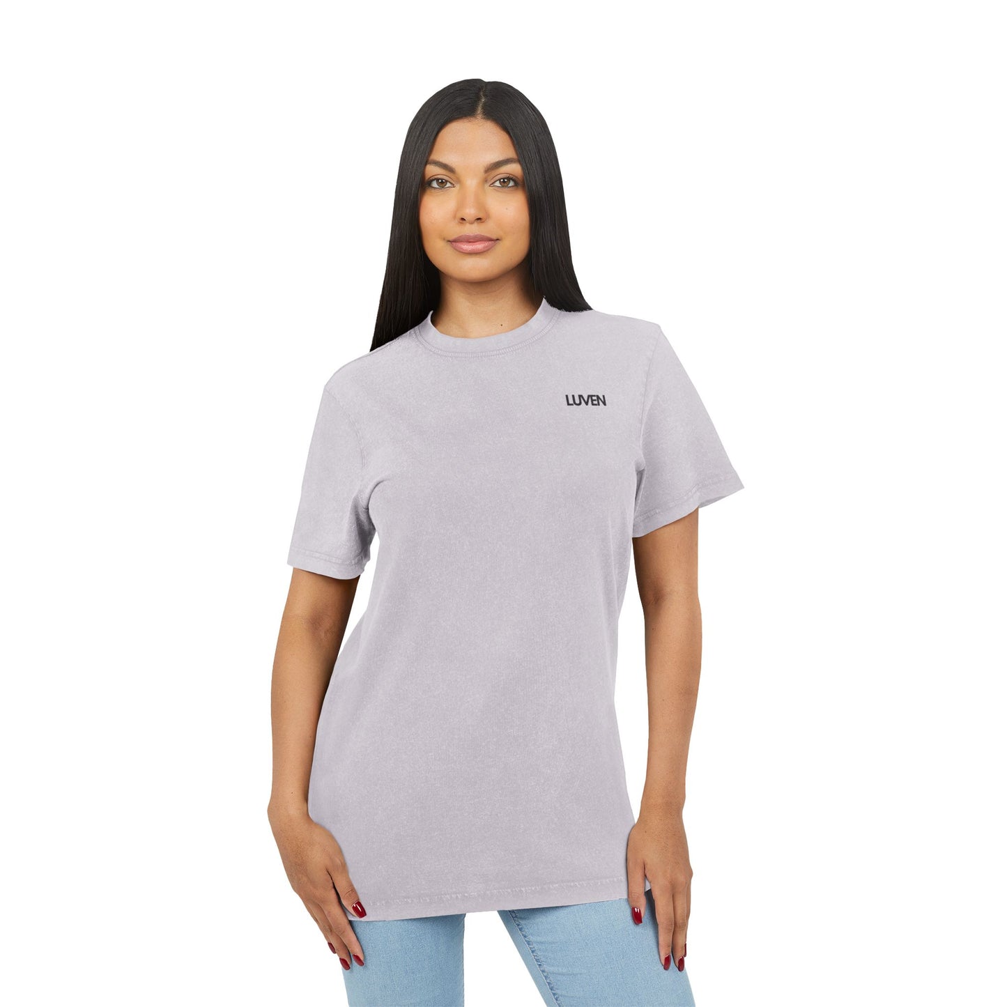 Trendy Acid Washed Tee - Casual Everyday Wear with LUVEN Design - LUVEN