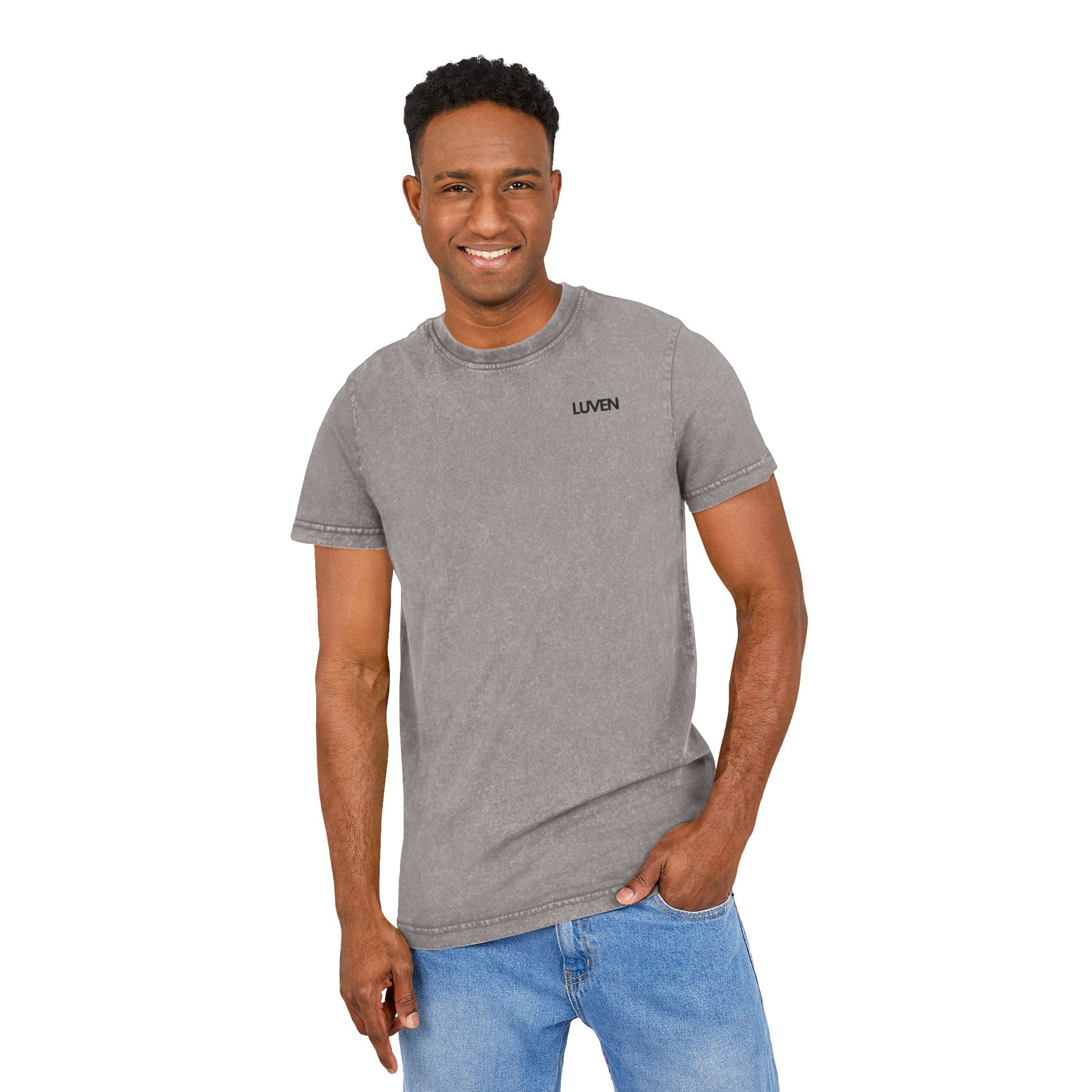 Trendy Acid Washed Tee - Casual Everyday Wear with LUVEN Design - LUVEN