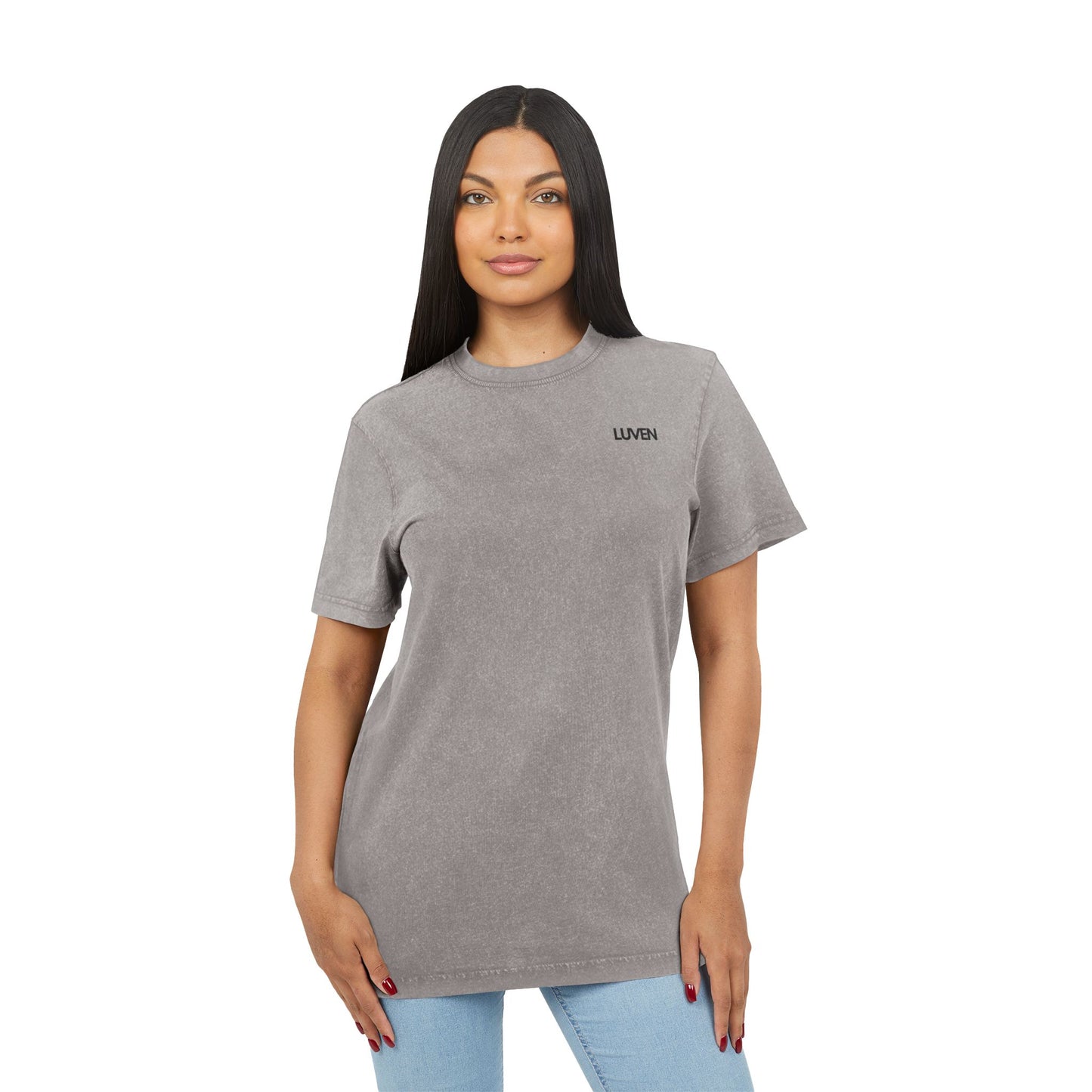 Trendy Acid Washed Tee - Casual Everyday Wear with LUVEN Design - LUVEN