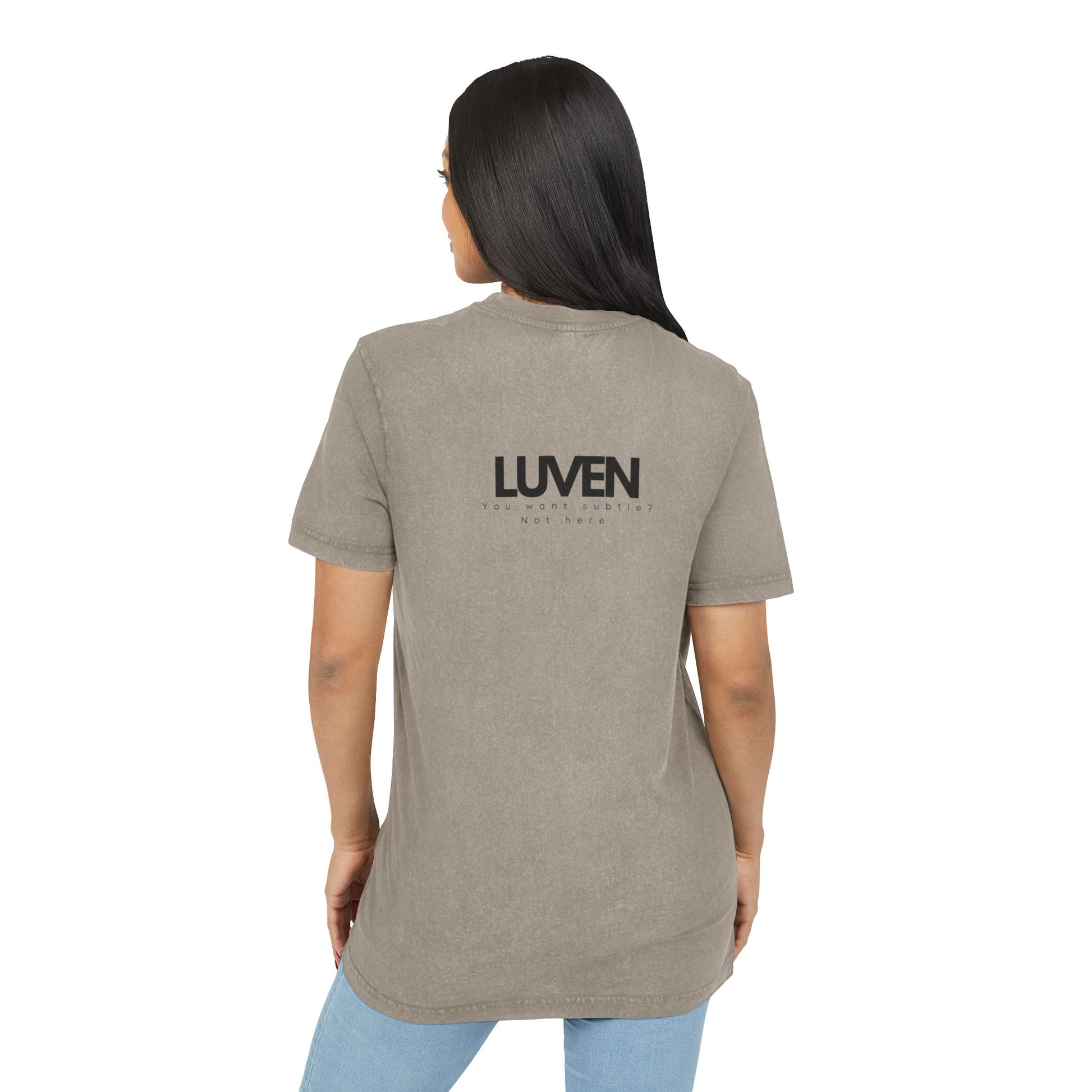 Trendy Acid Washed Tee - Casual Everyday Wear with LUVEN Design - LUVEN