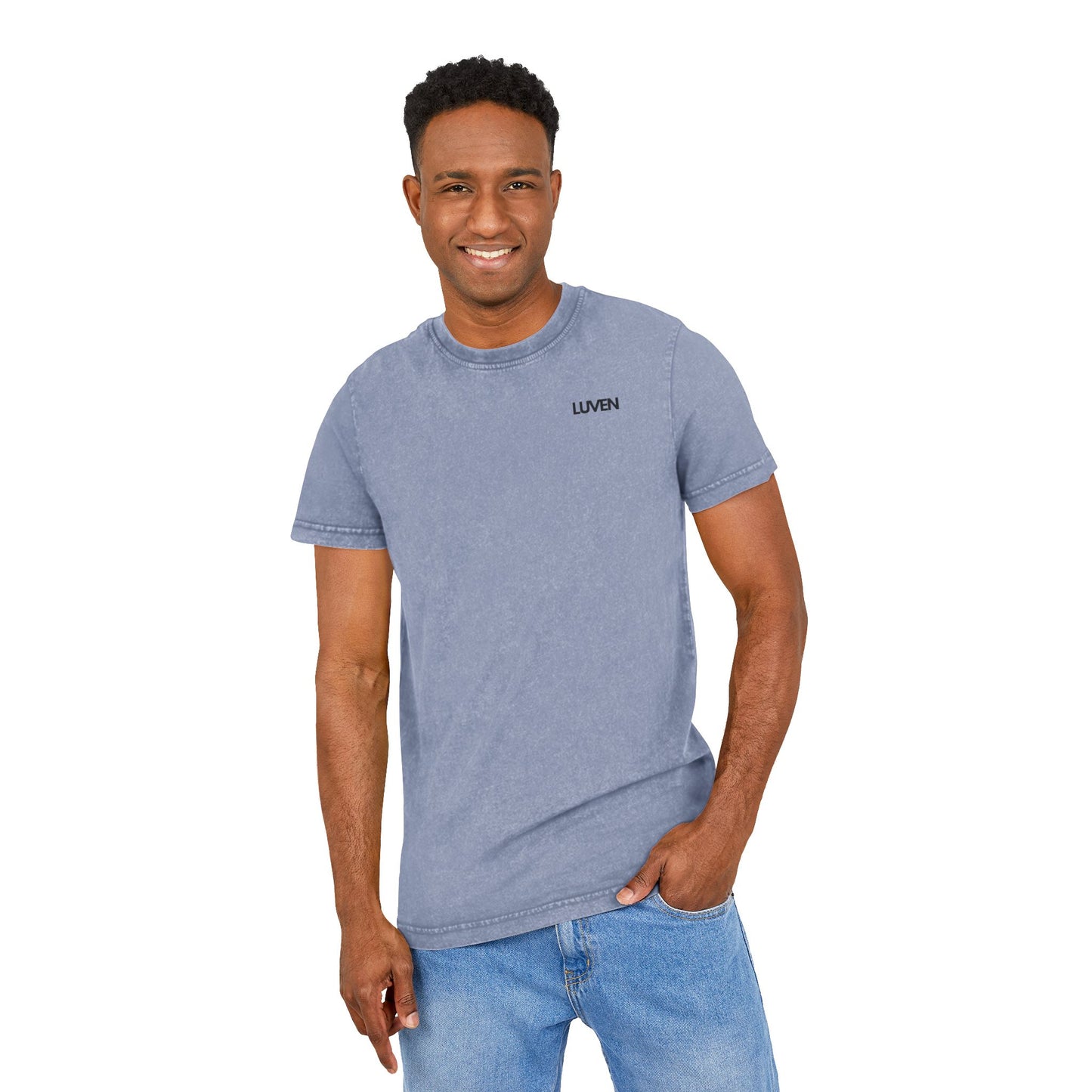 Trendy Acid Washed Tee - Casual Everyday Wear with LUVEN Design - LUVEN