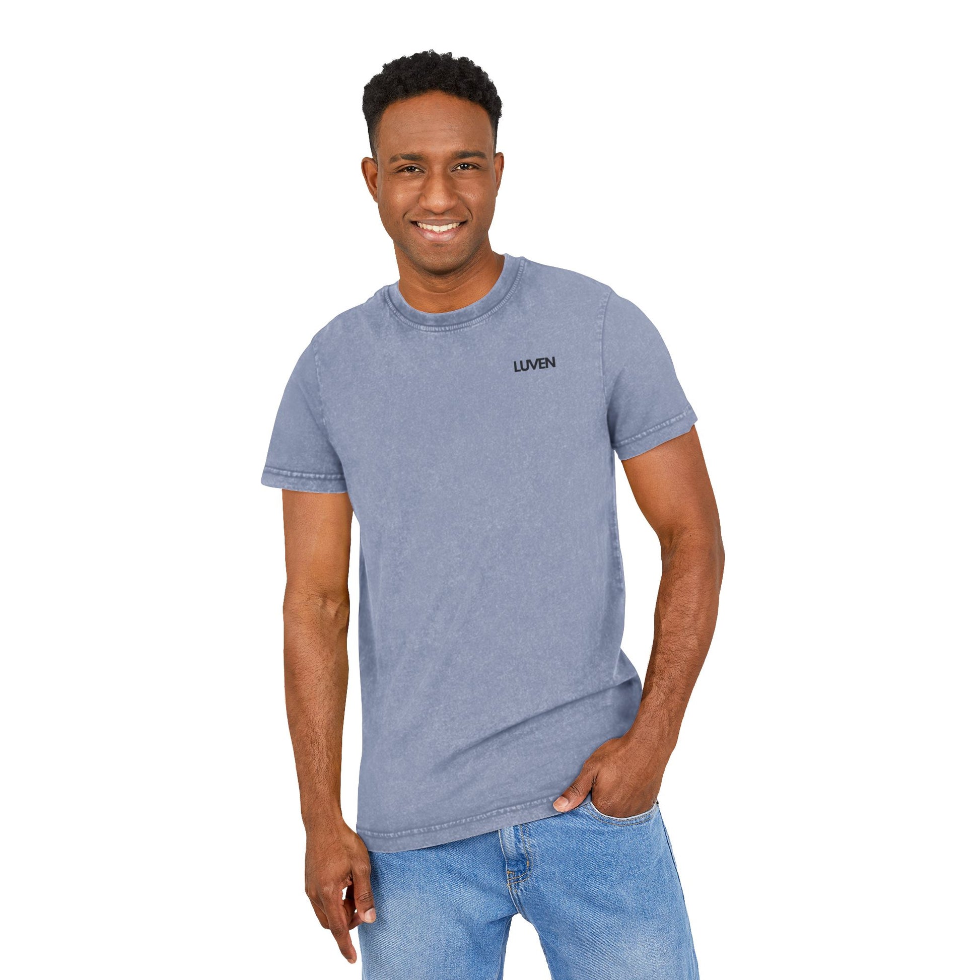 Trendy Acid Washed Tee - Casual Everyday Wear with LUVEN Design - LUVEN