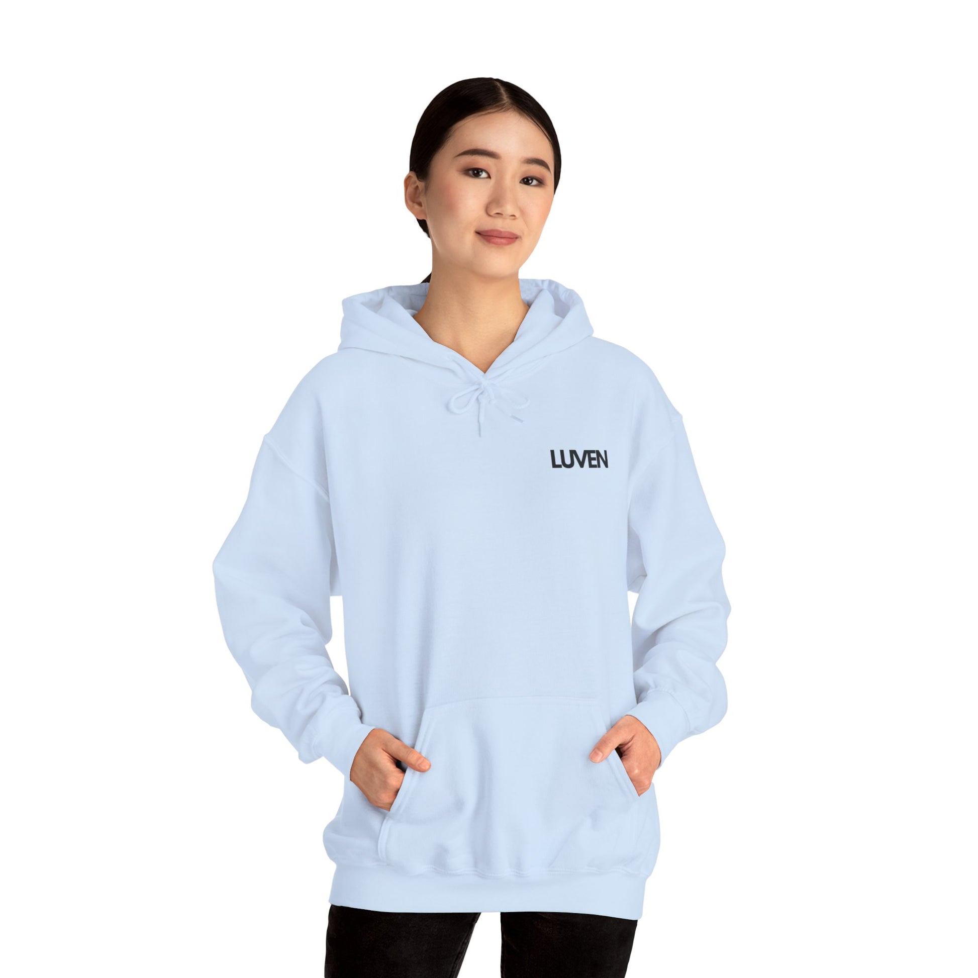 Comfortable Unisex Hooded Sweatshirt with Inspirational Design - Perfect for Relaxation and Everyday Wear - LUVEN