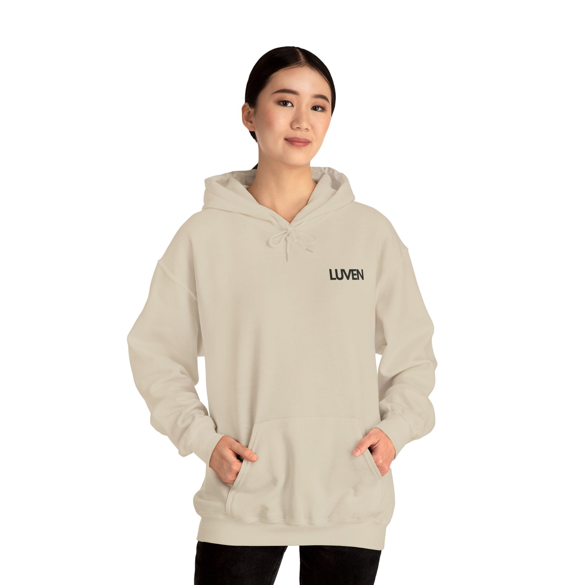 Comfortable Unisex Hooded Sweatshirt with Inspirational Design - Perfect for Relaxation and Everyday Wear - LUVEN
