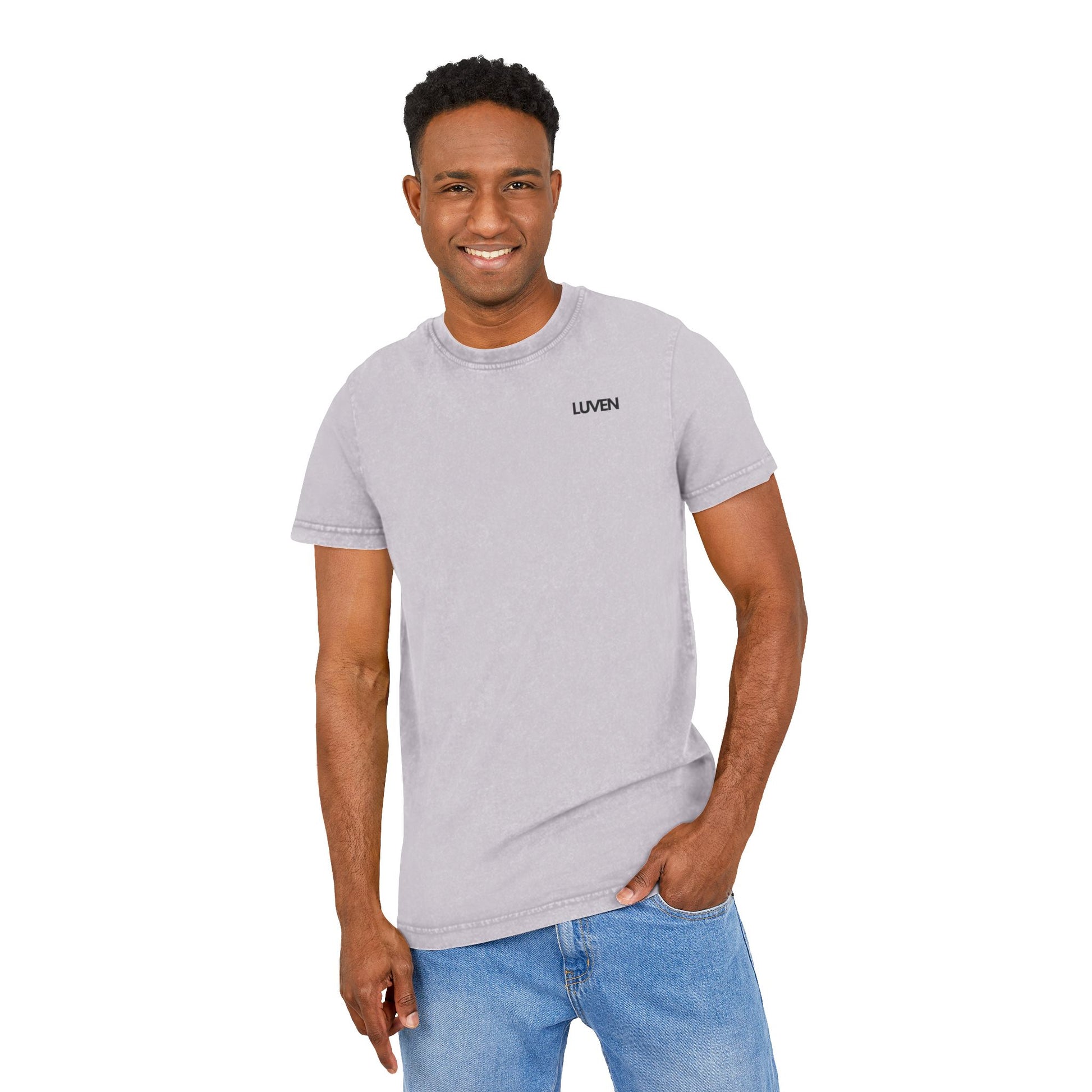 Trendy Acid Washed Tee - Casual Everyday Wear with LUVEN Design - LUVEN